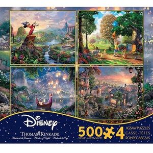 Ceaco Thomas Kinkade Disney Dreams Collection 4-in-1 Puzzle Pack